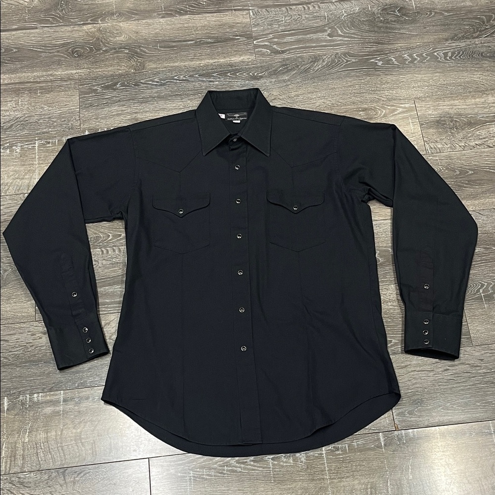 Flying “R” Ranchwear black western pearl snap shirt size 16 1/2